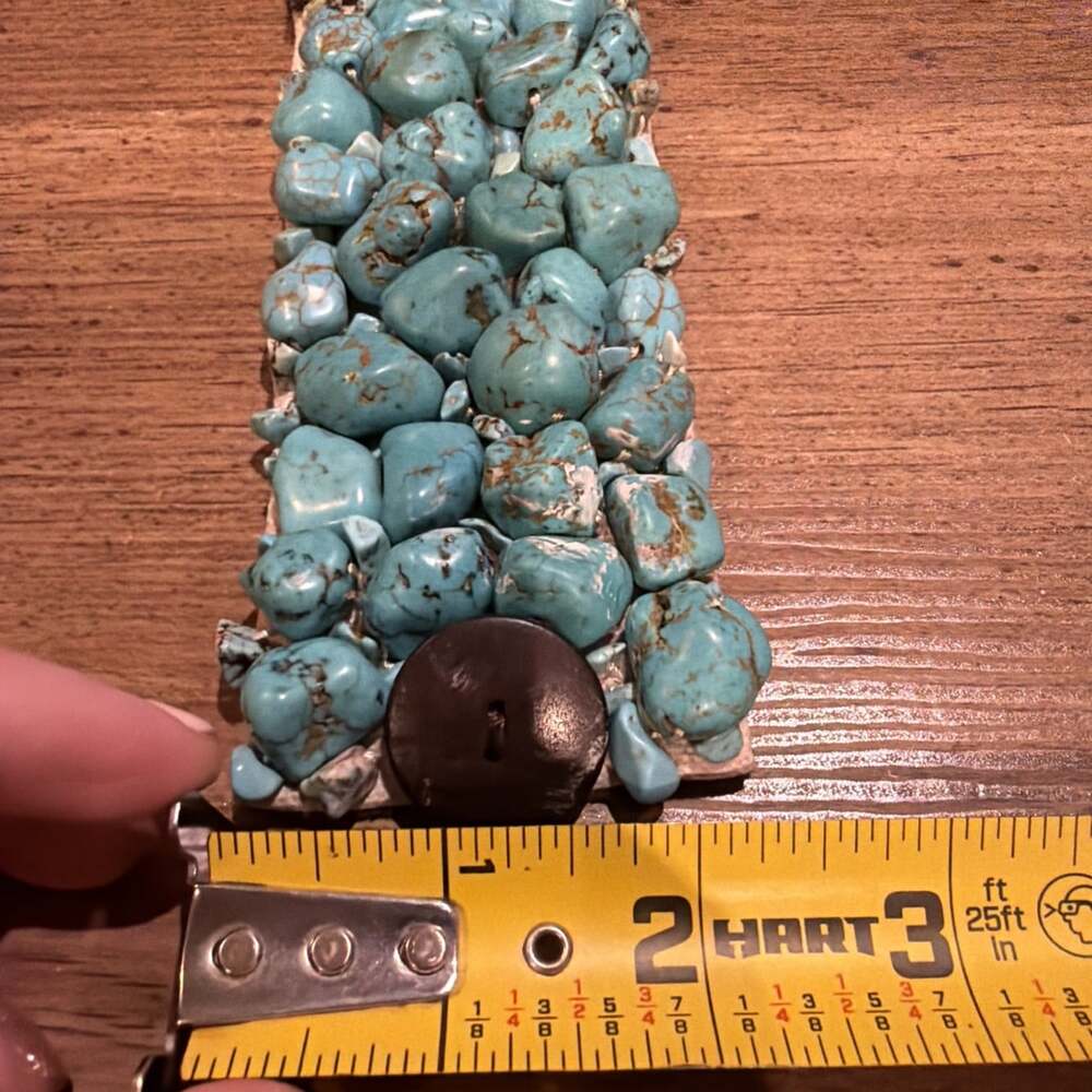 LUCKY BRAND Womens Bracelet 6” Faux Turquoise Leather Button Southwestern Style - Picture 8 of 9